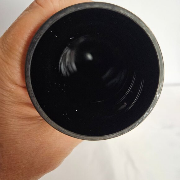 Czechoslovakian Pottery Vase Black Hand-Etched Bird Motif Gloss Finish 6.5"t - Picture 10 of 16